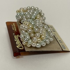 Vintage 1980s Pierced Pearl Earrings 1″ Dome – Very Light Pastel colored pearls