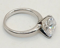 925 Christian Vaccaro, Moissanite Heart Solitaire Ring, Size 5.5, 4.5g Lot#564