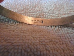 Vintage Danecraft Sterling Silver Art Deco Flowers & Bar Design Bangle Bracelet