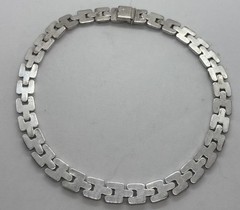 Vintage Sterling Silver Panther Chain Choker Necklace Unisex 40 Gr Modernist 15”