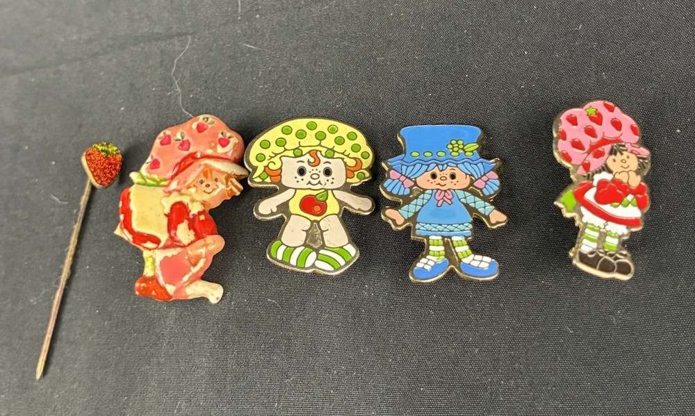 Strawberry Shortcake + Lot Of 5 Brooch Pin Vintage 80’s American Greetings