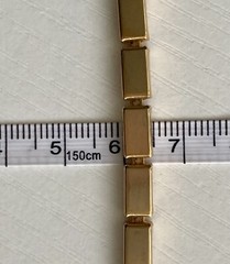 Vintage Rectangle Bar Box Link Chain Necklace 16” Gold Tone Adjustable 17.25g