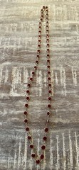 Vintage Swarovski Swan Signed Red Crystal Open Back Bezel Set Gold Tone Necklace