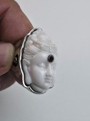 vintage guanyin buddha handcarved one of kind ring size 7