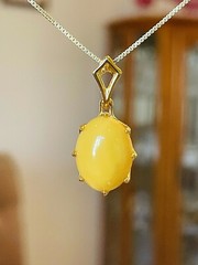 14K Gold Filled Genuine Baltic Amber Necklace Russian Butterscotch Egg Yolk 老琥珀