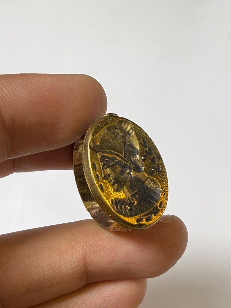Antique Greek Bactrian Bronze Ring – Indo Intaglio Ring Size 9 US