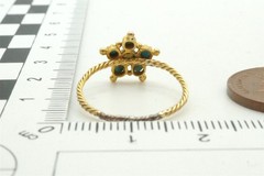 ANTIQUE ENGLISH REGENCY PERIOD 15K GOLD TURQUOISE PEARL STAR RING c1830