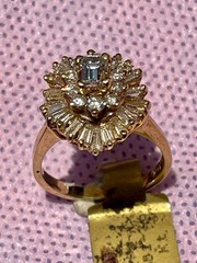 Vintage 14kt Gold Ballerina Cocktail Ring set with 1.53tcw Fine Diamonds, Size 5