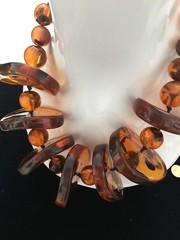 Anthropologie Amber Resin Statement Necklace