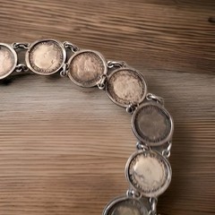 VTG Great Britain 3Pence 8Coins 7.5″ Sterling Victoria George Bracelet 1883-1934
