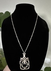 Vintage Bar Link Articulating Necklace Avon Statement Pendant