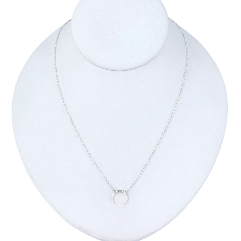 Vintage Sterling Silver 925 Crescent Moon Necklace 18”