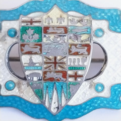 Vintage English Birmingham Coat of Arms Sterling and enamel Brooch