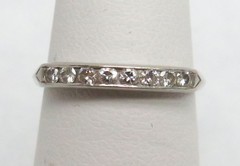 VINTAGE PLATINUM & DIAMOND BAND RING SIZE 5.5
