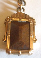 Victorian Style Pendant Fob Carnelian Onyx Estate Jewelry