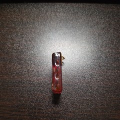 Authentic Vintage Murano Glass Pendant Red & Gold Leaf Millefiori Made in Italy