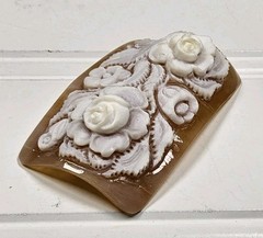 Vintage Carved Shell Roses Cameo