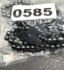 Vintage Butterfly Hematite and Mother of Pearl MOP Beaded Tassel Opera Long 32″