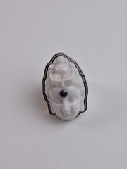 vintage guanyin buddha handcarved one of kind ring size 7