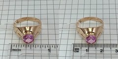 USSR Vintage Original Amethyst (lab. created) Rose Gold Ring 583 14K Erevan 1989