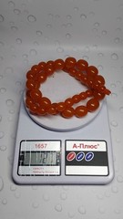 Vintage original Baltic amber beads, made in the USSR, honey color, 127 g