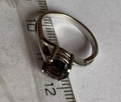 Vintage ring sterling silver 925 Size 7 Weight 2.05 g. Smoky quartz.