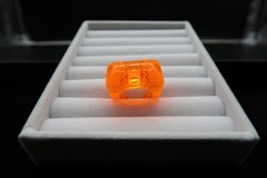 Vtg 60’s Orange Mod Acrylic Resin Glow in the Dark Ring Retro Fashion Size 5.5