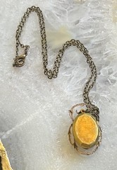 Scarab Necklace W/ Hidden Locket Stashbox Large Brass Egyptian Revival Pendant