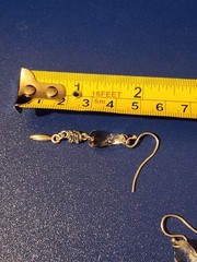 Sterling Silver White Stone Dangle Earrings