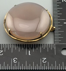Vintage Lavender Stone Brooch Pendant Gold Tone Mount Convertible 1 3/4″