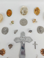 Vintage Religous Pendants, Lapel, Brooch+ Mixed Lot, 70pcs, FREE SHIP! Lot# 472