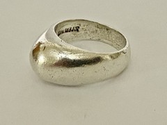 Vintage Sterling Silver Heavy 12.4gr Curved Smooth Dome Ring Size 6.5