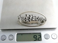 Vintage MASJ Maureen Ann Story Jones 1990 Silver Plated Pewter Foxglove Pin 9.2g