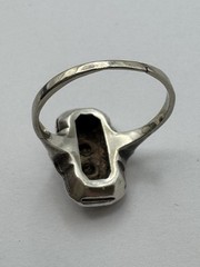 Antique 14k Gold & Sterling Silver Rose Cut Diamond Ring, Size 6