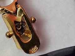 Vintage Retro 925 Gold OBJ XOXO Hugs Kisses Love Gemstone Bracelet Jewelry
