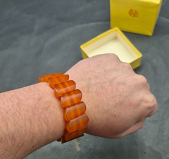 Vintage bracelet made of natural amber, honey color, Baltic (USSR), 28.4 grams.