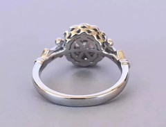 Art Deco Round Lab Created Diamond Women’s Engagement Ring 14K White Gold Finish
