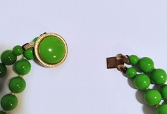 Vintage Green Acrylic/Lucite Beaded Necklace Double Strand