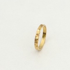 Vintage Milor Italy 925 Sterling Gold Vermeil Etched Starburst Band Ring Size 9