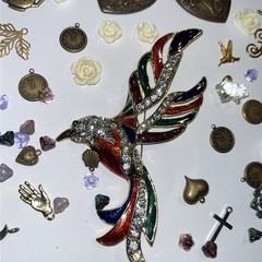 Vintage VICTORIAN CRAFTS JEWELRY Parts Glass Steampunk Metals Rhinestones Lot D