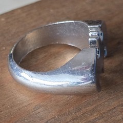 Vintage Batman Ring LOT Size 12 Silver Metal Band Symbol Stamped TM & DC Comics