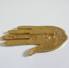 Vintage Castlecliff Hand Palm Brooch signed; 7.2cm x 4.3 cm approx.