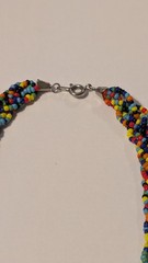 Vintage Multicolor Braided Seed Bead Necklace Women’s Jewelry 18 Inch