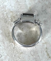 Unisex Vintage 925 Sterling Silver Ring Brown Faceted Stone Size 6.5