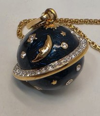 1980s Swarovski Celestial 4 Pc Set Necklace Brooch Earrings Star Moon Saturn HTF