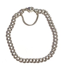 James Avery 7.5″ Light Double Curb Charm Bracelet Sterling Signed EUC