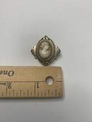 Vintage Gold Tone Coro Cameo with Original Box