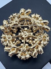 Vintage Rare Crown TRIFARI Red AB Rhinestone Contessa Brooch & Earring Set #791