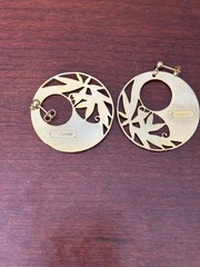 Berebi Green and Gold Tone Round Earrings