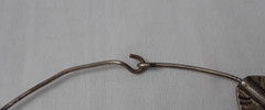 Vintage Handmade Silver Tone Chocker Necklace with Amber Beads 10 in